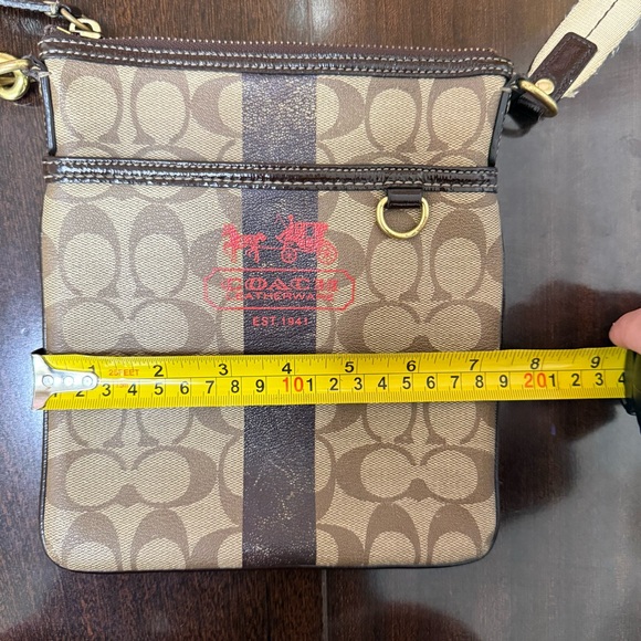Coach Signature Crossbody Bag Logo Brown Handbag Purse - Picture 8 of 9